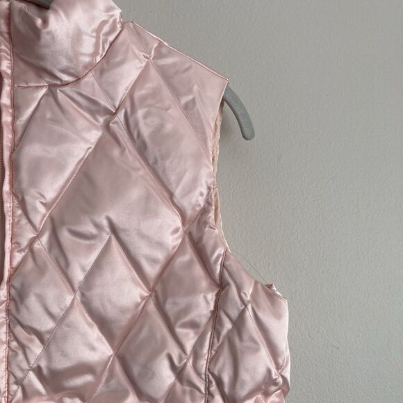 Lands End Pink Goose Down Insulated Puffer Vest Womens Size Small PETITE Ski - Picture 4 of 10
